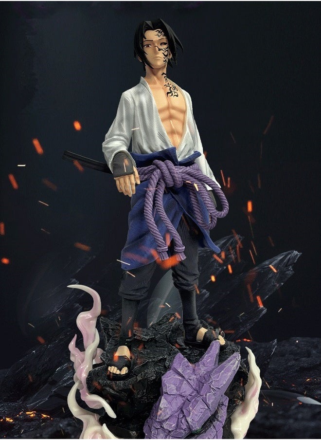 HALAMODO - Naruto Cursed Seal Sasuke Anime Figurine Model Decoration - Image 1