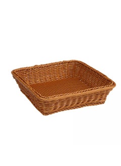 C&C Home سلة فواكه مستطيلة مصنوعة يدويًا من الخيزران والرتان لتخزين الطعام ومنظم المطبخ  - Image 3