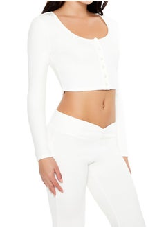 FOREVER 21 Button-Front Crop Top  - Image 2