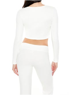 FOREVER 21 Button-Front Crop Top  - Image 3