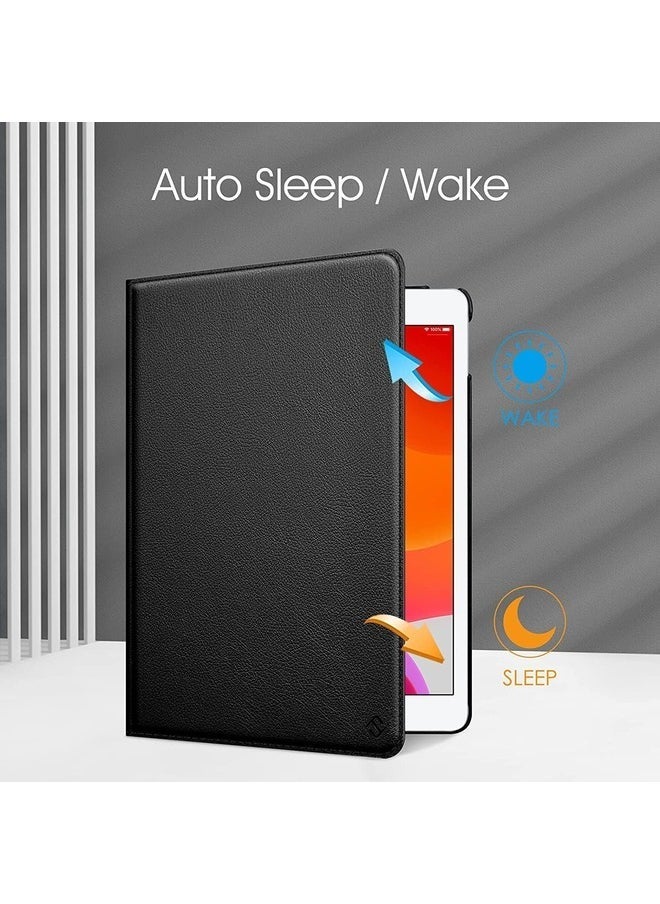 Raxoom 360-Degree Rotating Case for iPad 9th Generation (2021), 8th Generation (2020), and 7th Generation (2019) - 10.2 Inch with Pencil Holder & Auto Wake/Sleep - Black - Image 3