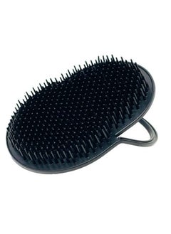 G.B.S American Comb Palm Pocket Shampoo Brush Made In Usa With Round Bristles For Effective Scalp Massage (Black)  - Image 1