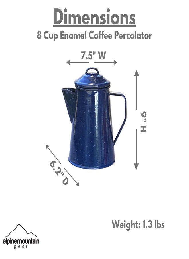 Alpine Mountain Gear 8 Cup Camping Enamel Coffee Percolator Made by Caddis Sports - Image 2