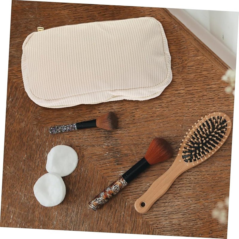Corduroy Makeup Bag Portable Travel Cosmetic Organizer Pouch For Women Lightweight Toiletries Storage - Image 5