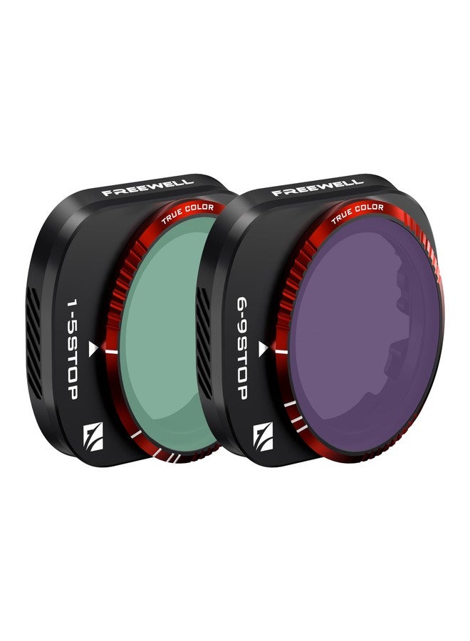 فري ويل فلاتر عدسات كاميرا Freewell Variable ND VND1-5 Stop، VND6-9 Stop، عبوة من قطعتين، متوافقة مع كاميرا Mini 4 Pro - Image 1