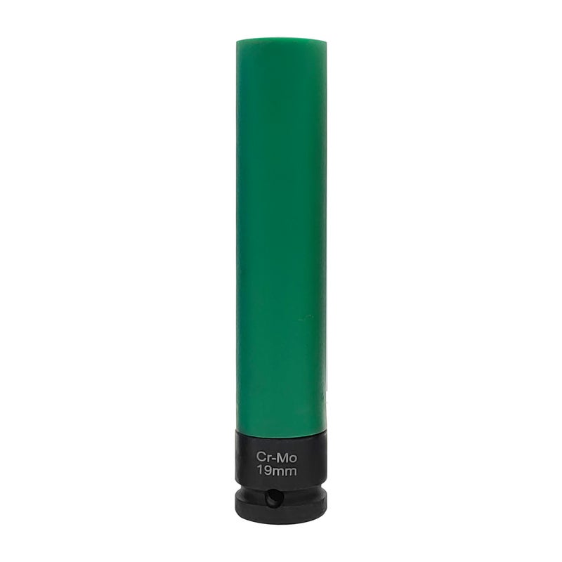 1/2'' Drive 19 mm Lug Nut Impact Socket, CR-MO Non-Marring Extra Deep Thin Wall Wheel Lug Nut Socket - Image 1