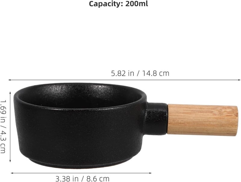 Ceramic Salad Bowl with Handle 200ml Small round Food Storage Bowl for Home Dining - Image 2