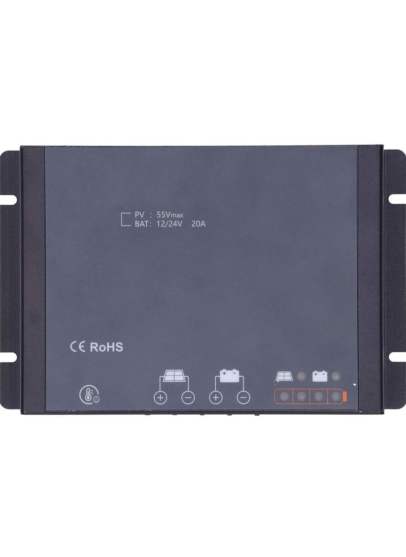Solar Controller, MPPT Regulator, Auto Tracking Focus Waterproof with Bluetooth, 20A DC12/24V