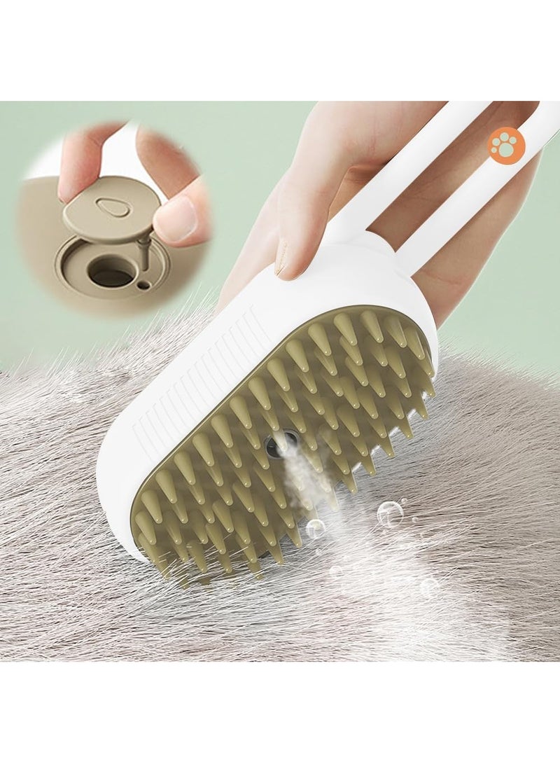 MileMelo 3-in-1 Steamy Brush for Cats & Dogs with Nail Clipper | Electric Deshedding Tool for Removing Tangles & Loose Hair | Portable Pet Grooming Kit for Shedding Control (White Brown)  - Image 5