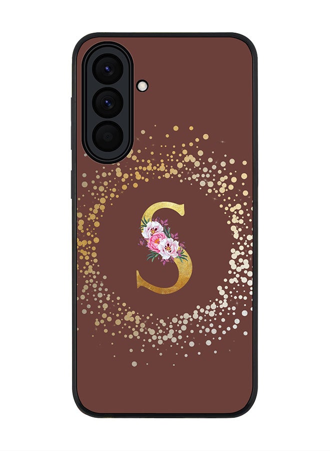 Stylizedd For Samsung Galaxy A37 Case,Slim fit Camera Protection, Shockproof Thin Phone cover  - Custom Monogram Floral - S  (Brown ) - Image 1