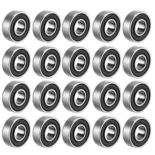uxcell 698-2RS Deep Groove Ball Bearing Double Sealed 1180098, 8mm x 19mm x 6mm Carbon Steel Bearings (Pack of 20) - Image 1