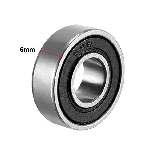 uxcell 698-2RS Deep Groove Ball Bearing Double Sealed 1180098, 8mm x 19mm x 6mm Carbon Steel Bearings (Pack of 20) - Image 3
