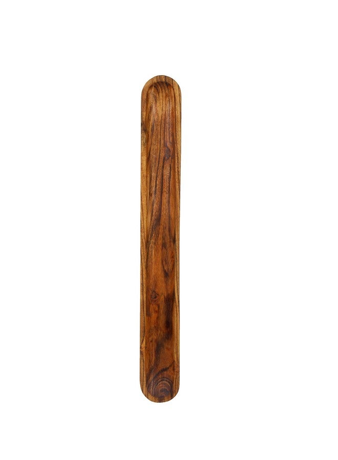 Kaizen Casa Hand-Carved Acacia Wood Long Olive Tray Canoe Style Perfect for Dinner Rolls, or as a Table Centerpiece - Image 3