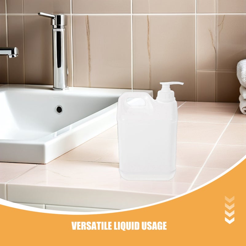 3pcs Pump Bottle Dispenser: Empty Refillable Pump Bottles 4L Bathroom Shower Containers for Lotion Shampoo White - Image 3