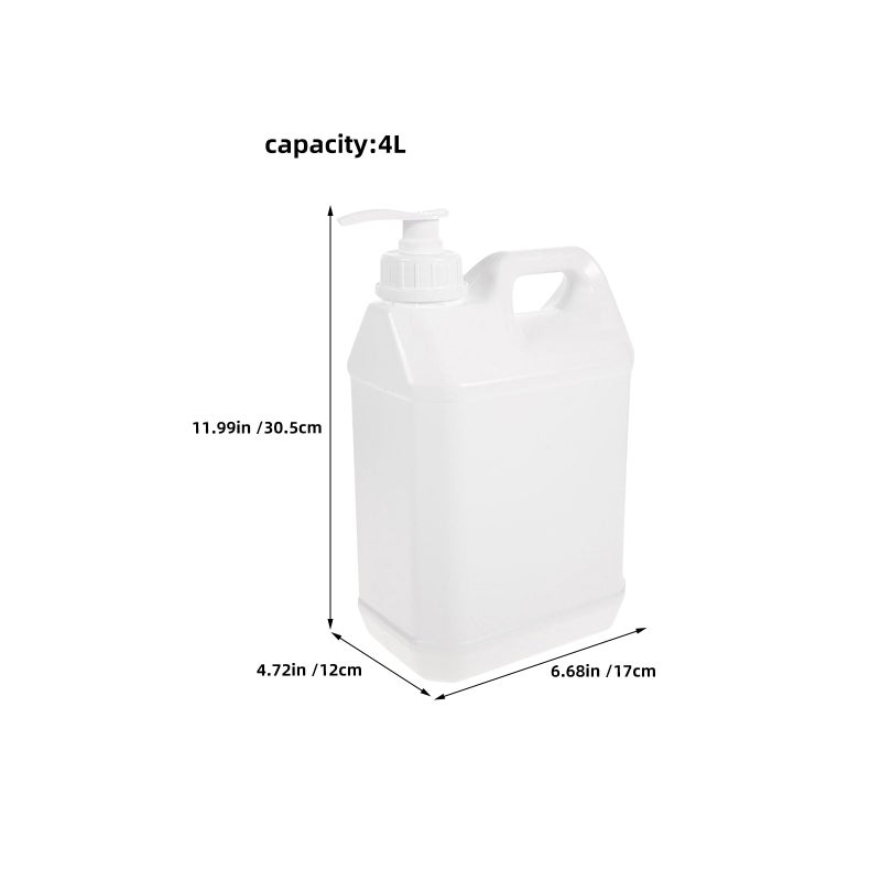 3pcs Pump Bottle Dispenser: Empty Refillable Pump Bottles 4L Bathroom Shower Containers for Lotion Shampoo White - Image 5