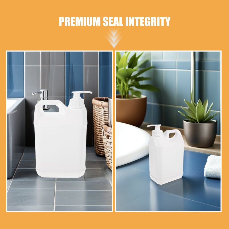 3pcs Pump Bottle Dispenser: Empty Refillable Pump Bottles 4L Bathroom Shower Containers for Lotion Shampoo White - Image 4