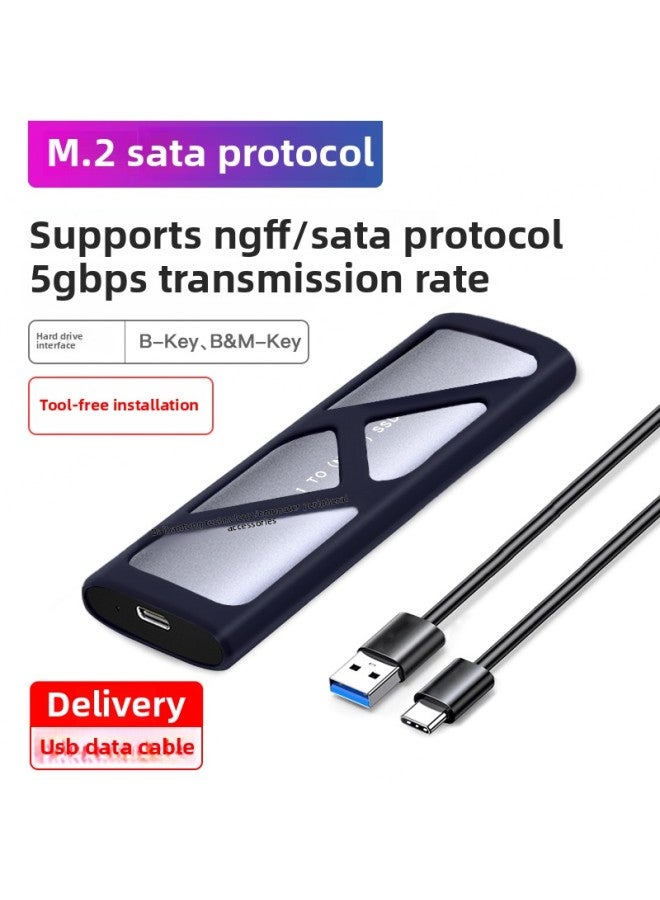 NVMe M.2 Solid State MoBile Hard Drive Box 9210B Dual Protocol M2 To USB3.1 Typec External SATA-Color:NGFF Protocol M2 Hard Drive Box 【with USB Cable】 + Protective Case