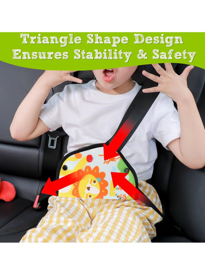 Excefore Seat Belt Cover for Kids, 2 Pcs Kids Seatbelt Adjuster & Pillow, Kids Seatbelt Pillow, Seat Belt Strap Covers, Safety Strap Shoulder Belt Positioner Clip in Car for the safety of children  (Lion) - Image 5