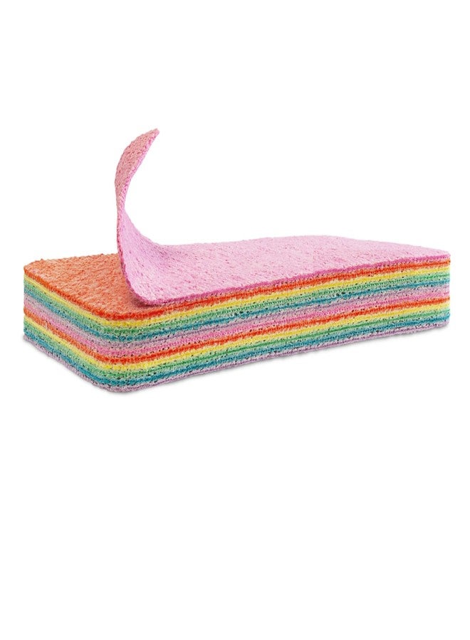 Eurow Super Absorbent 12-Layer Microfiber Sponge Block, Tearable for Multiple Uses, Cleans Kitchen, Bathroom & More, Durable, Reusable, Soft When Wet, Multi-Color Rainbow Design for Easy Cleaning - Image 1