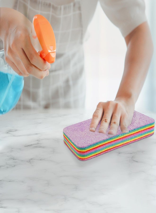 Eurow Super Absorbent 12-Layer Microfiber Sponge Block, Tearable for Multiple Uses, Cleans Kitchen, Bathroom & More, Durable, Reusable, Soft When Wet, Multi-Color Rainbow Design for Easy Cleaning - Image 4