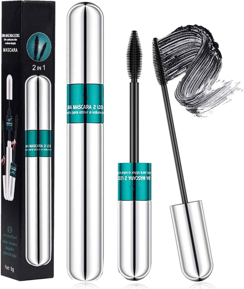 Mascara Black WaterproofExtra Long Thick Voluminous Lash Mascara4D Silk Fiber Lash Mascara for Longer Thicker for Makeup