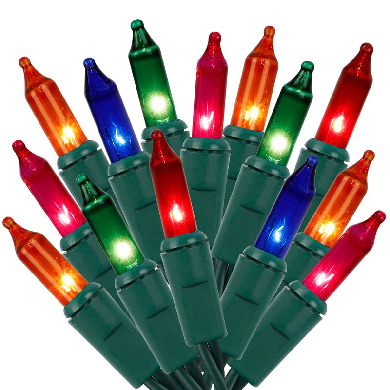 LJLNION Christmas Lights 150 Count 33 FT Green Wire Xmas Tree Lights 120V UL Certified Connectable for Holiday Party Outdoor Indoor Decoration Multicolor