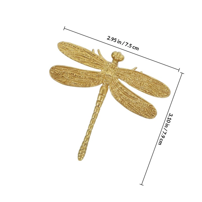 Brass Dragonfly Cabinet Knob Decorative Drawer Pulls Single Hole Dresser Handle - Image 3