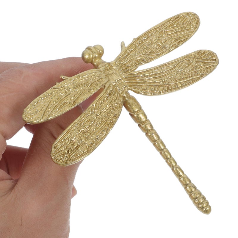 Brass Dragonfly Cabinet Knob Decorative Drawer Pulls Single Hole Dresser Handle - Image 4