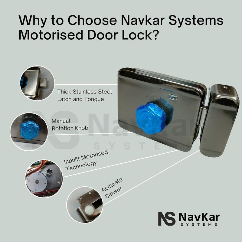 NAVKAR SYSTEMS NAVKAR SYSTEMS RFID access control with motorized lock and power supply for wooden door  - Image 4