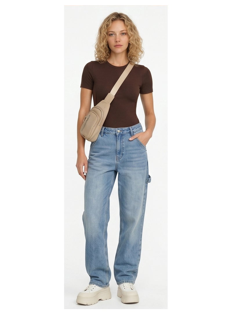 RAVIN Chocolate Brown Fitted Essential Crew Neck Tee - Image 3