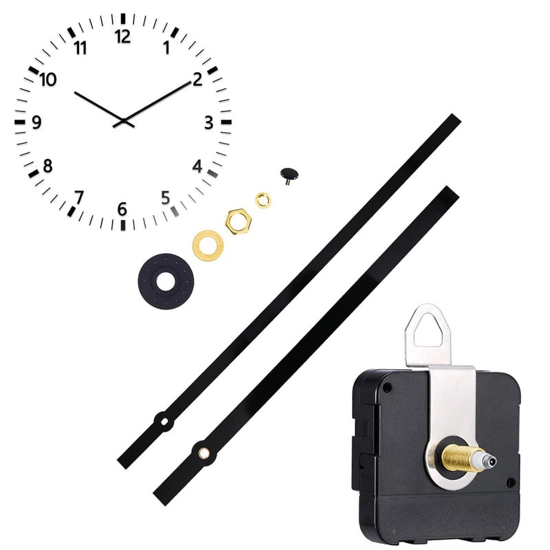 Long-axle, high-torque clock movement with a 250mm black straight hands. - Image 1
