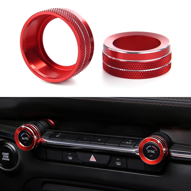 أنافوكاس متوافق مع مازدا 3 6 CX5 CX30 CX50 ملحقات غطاء حلقات مقبض تكييف الهواء لكونسول السيارة ديكور داخلي رياضي أحمر