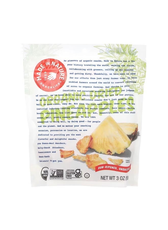 MADE IN NATURE Organic Dried Pineapple 3 oz 85 g - Image 1