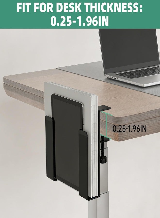 FOROIRON Adjustable Side Laptop Mount, No Drill Desk Storage Organizer, Metal Hanging Notebooks Holder, Punch-Free Clamp for MacBook Pro, Documents with Anti-Scratch Silicone - Image 4