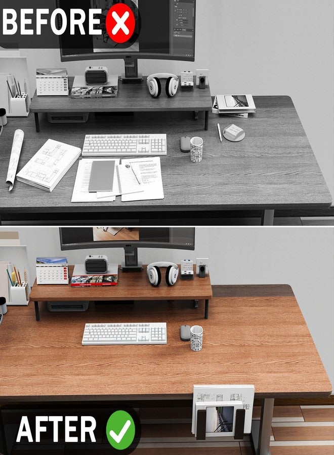 FOROIRON Adjustable Side Laptop Mount, No Drill Desk Storage Organizer, Metal Hanging Notebooks Holder, Punch-Free Clamp for MacBook Pro, Documents with Anti-Scratch Silicone - Image 3