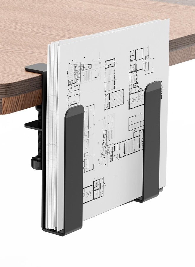 FOROIRON Adjustable Side Laptop Mount, No Drill Desk Storage Organizer, Metal Hanging Notebooks Holder, Punch-Free Clamp for MacBook Pro, Documents with Anti-Scratch Silicone - Image 1