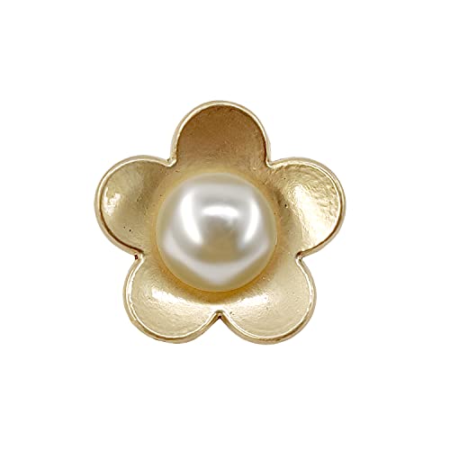 Craftisum Cute Golden Flower Shank Sewing Buttons 20 Pcs - 25mm, 1" - Image 1