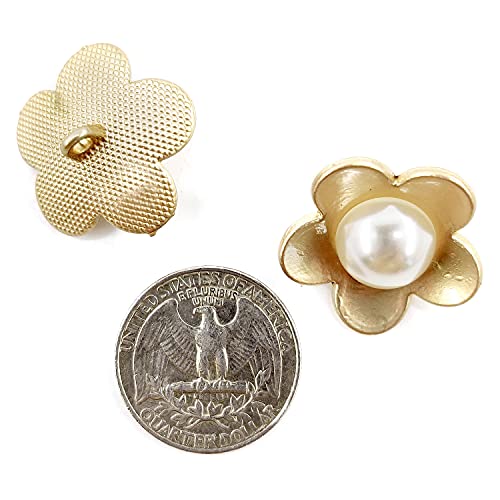 Craftisum Cute Golden Flower Shank Sewing Buttons 20 Pcs - 25mm, 1" - Image 3
