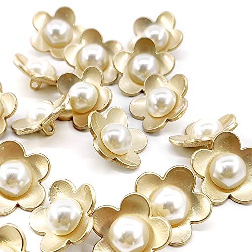 Craftisum Cute Golden Flower Shank Sewing Buttons 20 Pcs - 25mm, 1" - Image 4