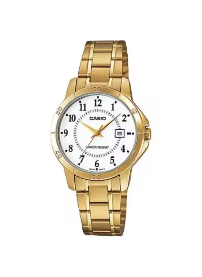 CASIO Women's Analog Display Watch With Gold Stainless Steel Strap - LTP-V004G-7B