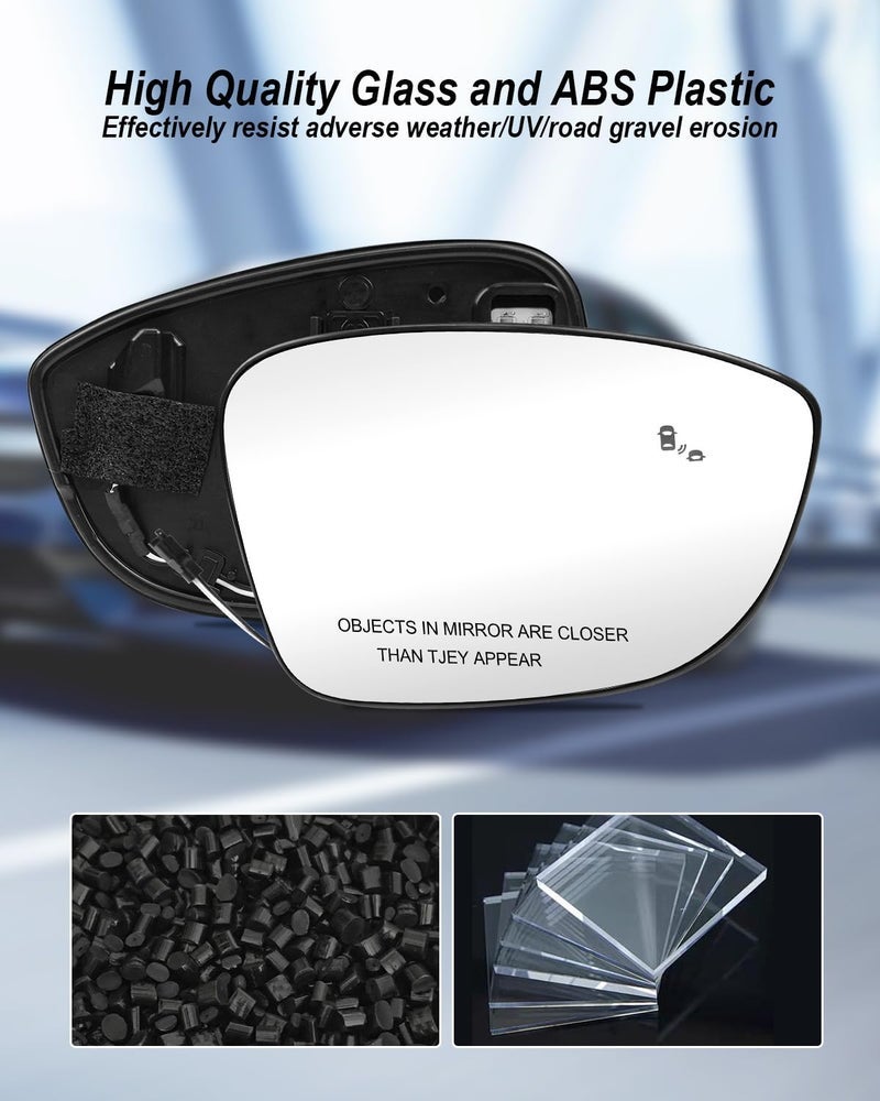 ULZOZN Passenger Side Heated Mirror Glass with Blind Spot Fit for Honda Accord 2018-2022, Rearview Mirror Glass Replace 76203-TVA-A21, Right Side - Image 4