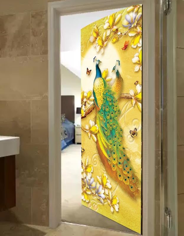 DECOR PRODUCTION Door Wallpaper | Strong PVC Material Decorative Sticker | Wallpaper for Home Doors/Almirah, Home Decor Items etc (Self Adhesive Door Deca, 30x76 Inch)_35 - Image 4