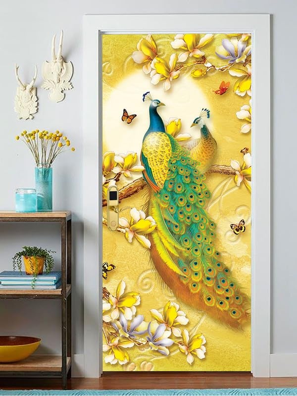 DECOR PRODUCTION Door Wallpaper | Strong PVC Material Decorative Sticker | Wallpaper for Home Doors/Almirah, Home Decor Items etc (Self Adhesive Door Deca, 30x76 Inch)_35 - Image 3