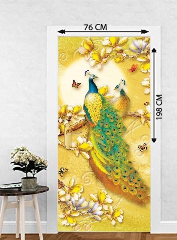 DECOR PRODUCTION Door Wallpaper | Strong PVC Material Decorative Sticker | Wallpaper for Home Doors/Almirah, Home Decor Items etc (Self Adhesive Door Deca, 30x76 Inch)_35 - Image 5