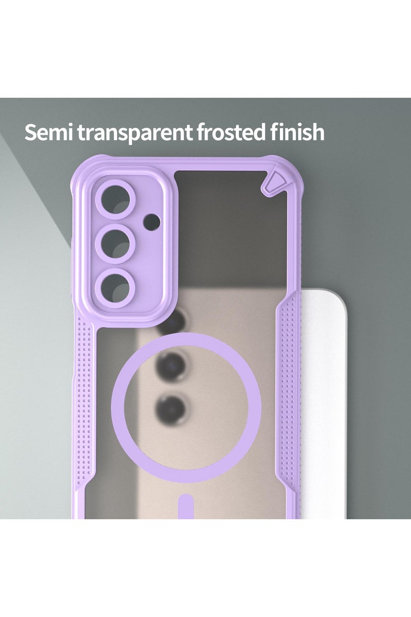 Cover For Samsung Galaxy A56 5G Armor Glaze MagSafe Magnetic Phone Case Raised edges around the screen and camera lens help prevent scratches - Purple - Image 4