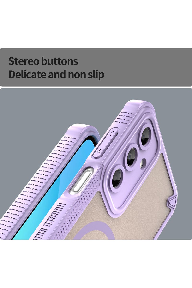 Cover For Samsung Galaxy A56 5G Armor Glaze MagSafe Magnetic Phone Case Raised edges around the screen and camera lens help prevent scratches - Purple - Image 5