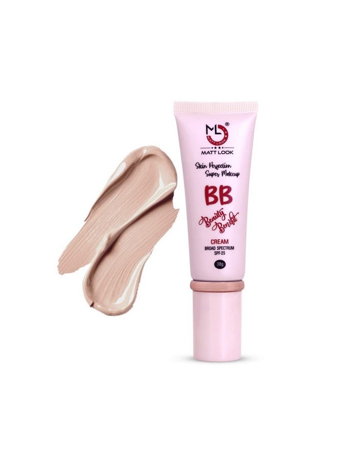 matt look Mattlook Skin Perfection Bb Super Makeup Cream, Spf 25 Oil Free Lightweight Hide Blemishes Facial Moisturizer With Deeply Hydrating Pore Minimizer Even Skin Tone - Warm Beige (38Gm)  - Image 1