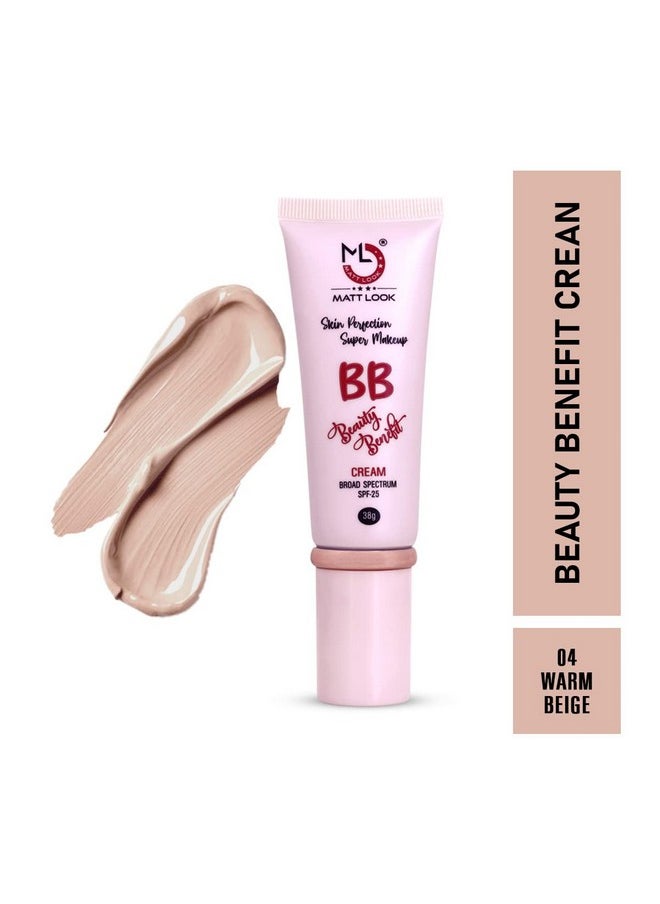 matt look Mattlook Skin Perfection Bb Super Makeup Cream, Spf 25 Oil Free Lightweight Hide Blemishes Facial Moisturizer With Deeply Hydrating Pore Minimizer Even Skin Tone - Warm Beige (38Gm)  - Image 2