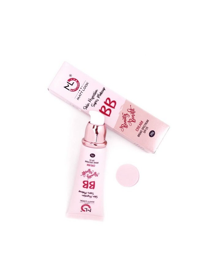 matt look Mattlook Skin Perfection Bb Super Makeup Cream, Spf 25 Oil Free Lightweight Hide Blemishes Facial Moisturizer With Deeply Hydrating Pore Minimizer Even Skin Tone - Warm Beige (38Gm)  - Image 3