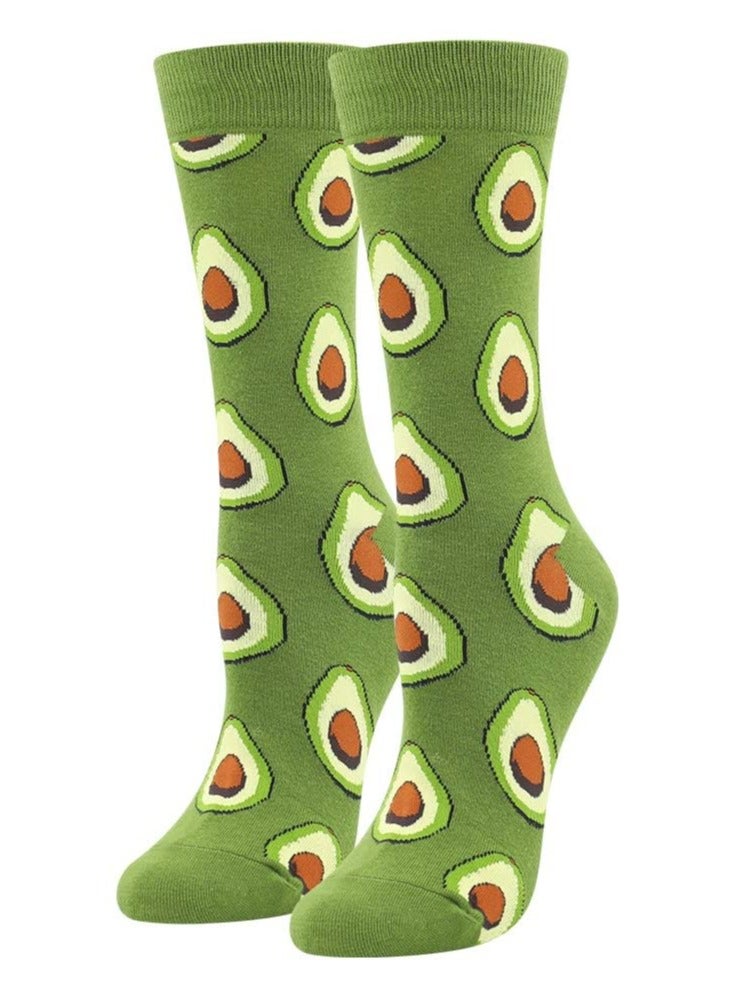 KASTWAVE Women's Girls Novelty Funny Crew Socks, Azonee 8 Pairs Crazy Cute Animal Food Design Socks Cotton, Girl's Gift - Image 3